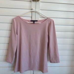 White House Black Market Blush Pink, 3/4 length Sleeve Top in Large. Soft